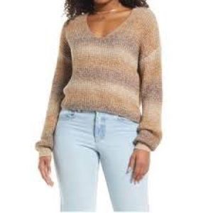 Nordstrom B.P. -NWT- Cropped Knitted Ombré Striped Sweater - Size: Medium